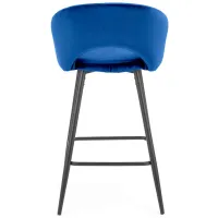 Scaune de bar Halmar 5512637 Catifea/ Metal/ Dark Blue photo 2