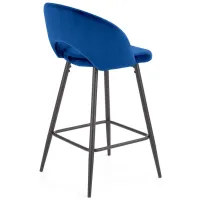 Scaune de bar Halmar 5512637 Catifea/ Metal/ Dark Blue photo 3