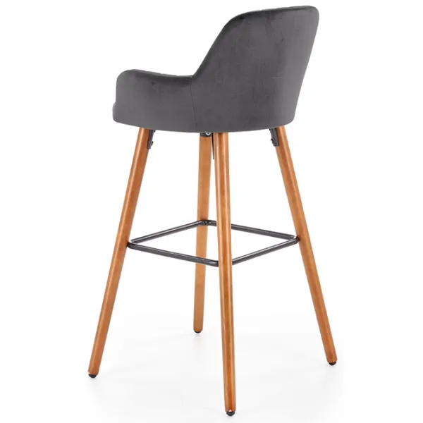 Scaun de bar Halmar H93 Catifea/ Lemn/ Dark Grey photo 2