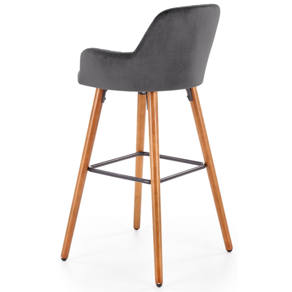 Scaun de bar Halmar H93 Catifea/ Lemn/ Dark Grey photo 2