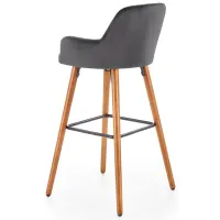Scaun de bar Halmar H93 Catifea/ Lemn/ Dark Grey photo 2