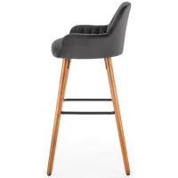 Scaun de bar Halmar H93 Catifea/ Lemn/ Dark Grey photo 3