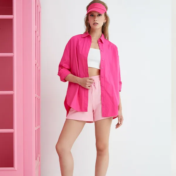 Pantaloni scurți pentru femei Koton 4SAL40005IK S/ Pink photo 4