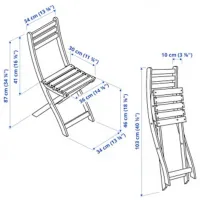 Садовый стул Ikea Askholmen Дерево/ Дерево/ Коричневый photo 4