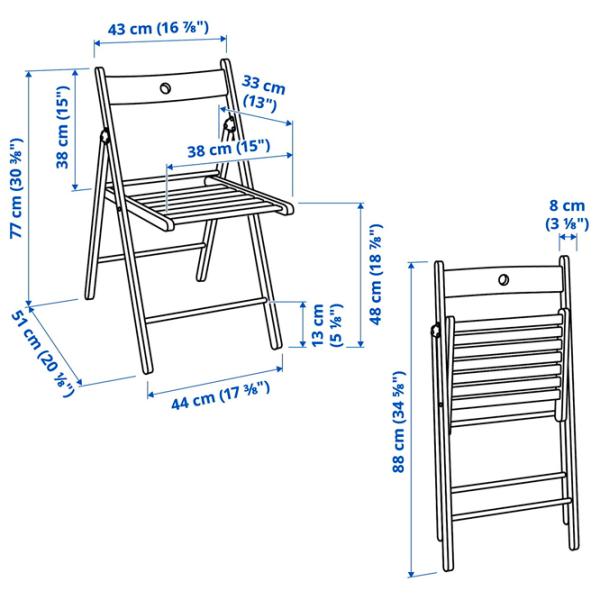 Садовый стул Ikea Frosvi Массив/ Дерево/ Белый photo 3