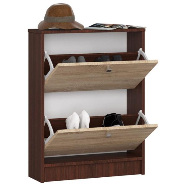 Dulap pentru încălțăminte Akord 2 80 x 60 x 20/ Wenge/ Stejar sonoma photo 2