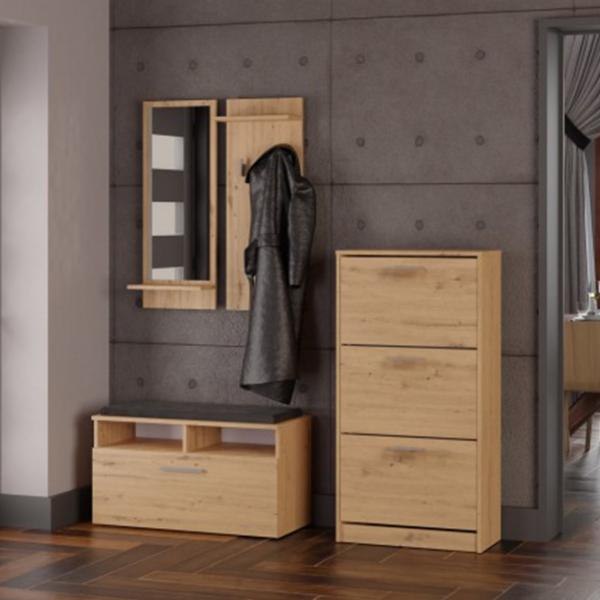 Обувной шкаф TopEshop Paula 116см x 60см x 28см/ Дуб артисан/ Кустарный дуб photo 4 Обувной шкаф TopEshop Paula 116см x 60см x 28см/ Дуб артисан/ Кустарный дуб photo 4
