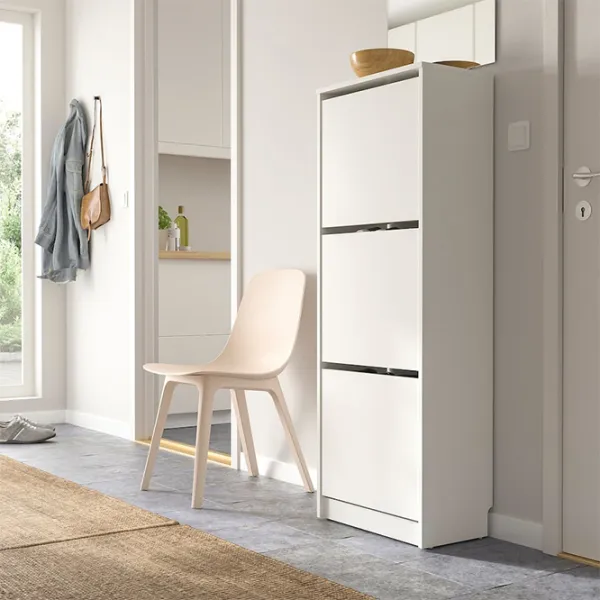 Обувной шкаф Ikea Bissa 3 135см x 45см x 28см/ White/ Белый photo 2