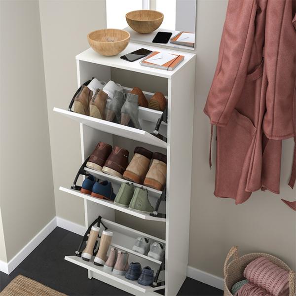 Обувной шкаф Ikea Bissa 3 135см x 45см x 28см/ White/ Белый photo 3