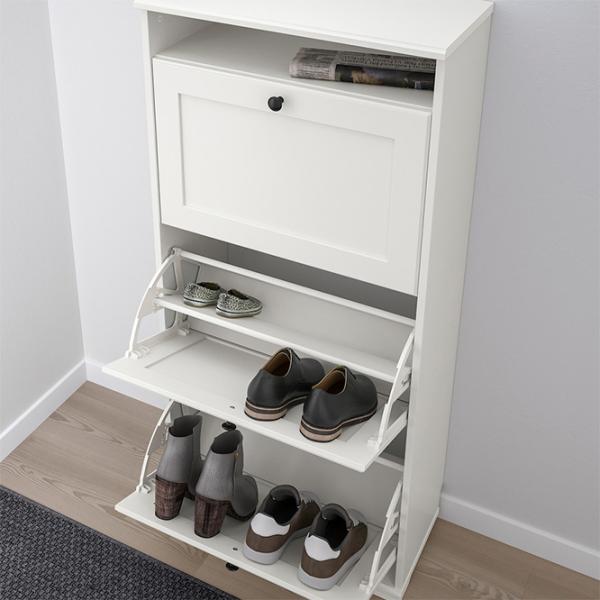 Обувной шкаф Ikea Brusali 3 130см x 61см x 30см/ White/ Белый photo 2