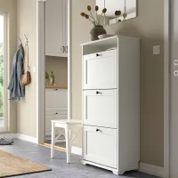 Dulap pentru încălțăminte Ikea Brusali 3 130 x 61 x 30/ White/ White photo 3