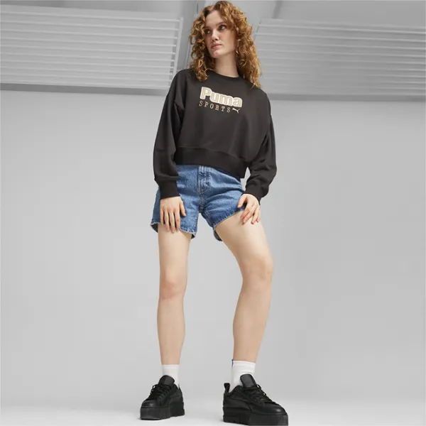 Jachetă sport pentru femei Puma Team Oversized Crew Tr M/ Black photo 4 Jachetă sport pentru femei Puma Team Oversized Crew Tr M/ Black photo 4