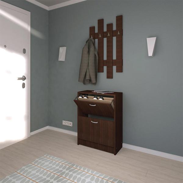 Обувной шкаф Haaus Rin 2U 85см x 63см x 30см/ Wenge/ Венге photo 2