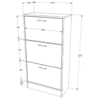 Dulap pentru încălțăminte Haaus Rin 3U 120 x 63 x 30/ Stejar Sonoma/ Stejar Sonoma photo 3