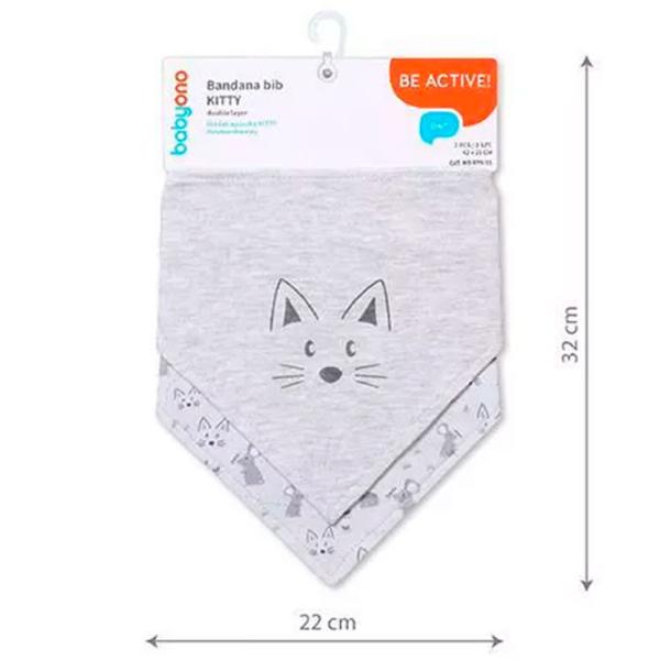 Bavetă BabyOno 0879/ 11 Bandană/ Bumbac/ Gray photo 2