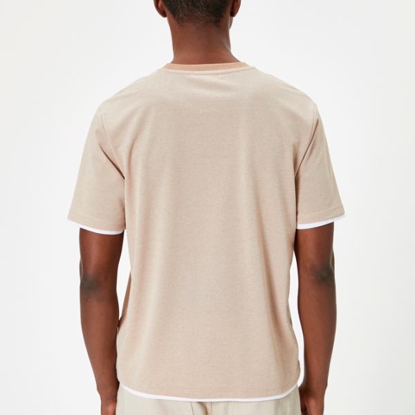 Tricou pentru bărbați Koton 4SAM10072HK 20% bumbac/ Beige photo 2