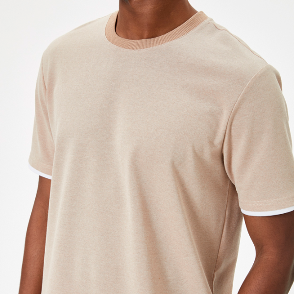 Tricou pentru bărbați Koton 4SAM10072HK 20% bumbac/ Beige photo 5