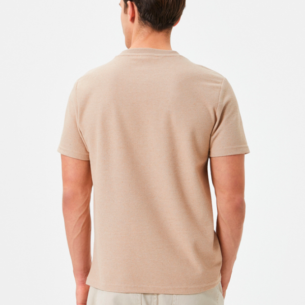 Tricou pentru bărbați Koton 4SAM10279HK 35% bumbac/ Beige photo 2