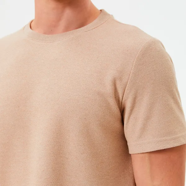 Tricou pentru bărbați Koton 4SAM10279HK 35% bumbac/ Beige photo 5