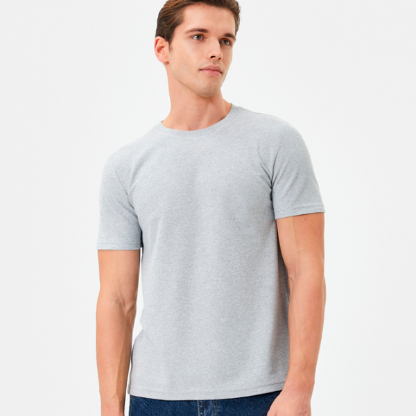 Tricou pentru bărbați Koton 4SAM10279HK 35% bumbac/ Grey photo 4