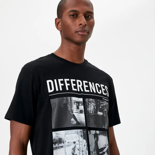 Tricou pentru bărbați Koton 4SAM10291HK 100% bumbac/ Black photo 4