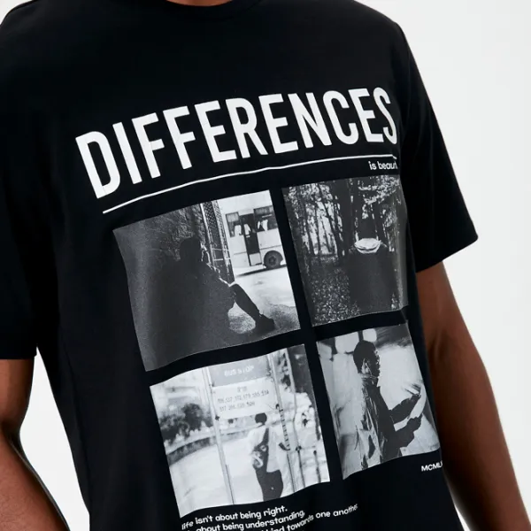 Tricou pentru bărbați Koton 4SAM10291HK 100% bumbac/ Black photo 5