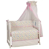 Детское постельное бельё Polini Kids 0002176-2 () Хлопок/ Розовый Белый photo 2