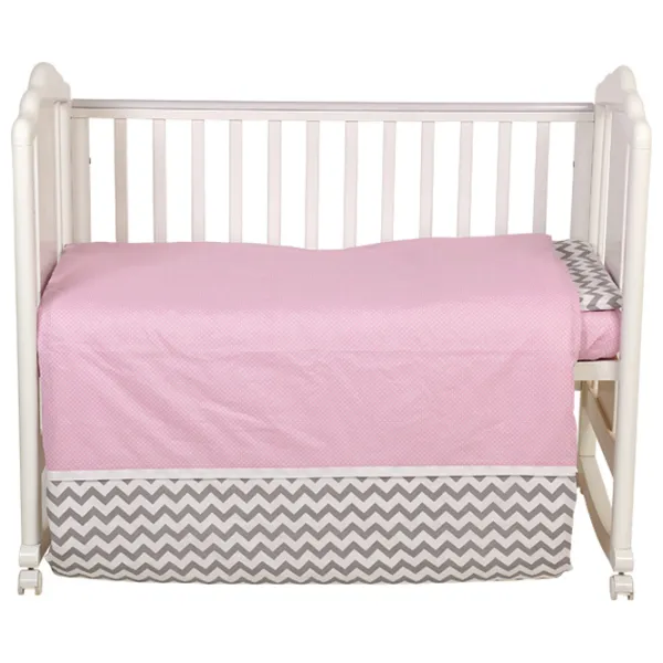 Детское постельное бельё Polini Kids ZigZag (0001859-11) Хлопок/ Розовый Серый photo 2