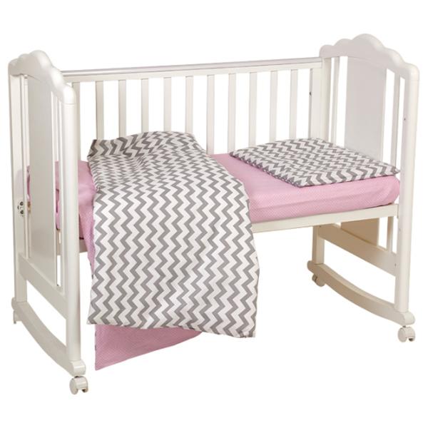 Детское постельное бельё Polini Kids ZigZag (0001859-11) Хлопок/ Розовый Серый photo 3