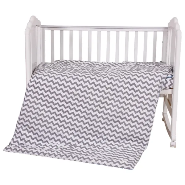 Детское постельное бельё Polini Kids ZigZag (0001859-10) Хлопок/ Синий Серый photo 3