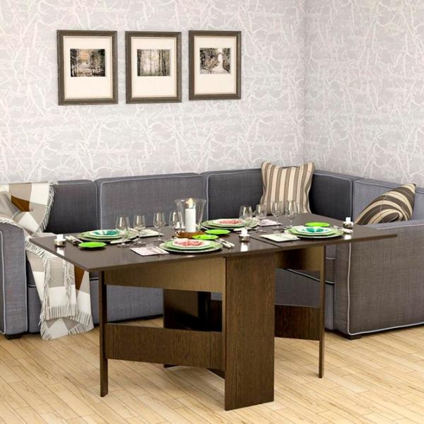 Кухонный стол раскладной Ideal Mobila 80x168 (Wenge) ДСП/ Коричневый photo 2