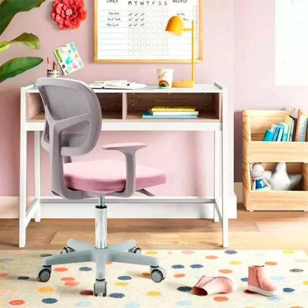 Офисное кресло Costway HY10252PK Ткань, акриловая сетка/ Розовый photo 4 Офисное кресло Costway HY10252PK Ткань, акриловая сетка/ Розовый photo 4