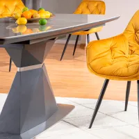 Masă de bucătărie extensibilă Signal Cortez Ceramic MDF/ Antracit photo 2