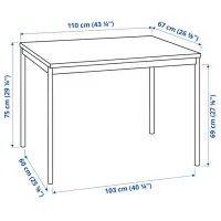 Кухонный стол Ikea Sandsberg ДСП/ Black photo 6