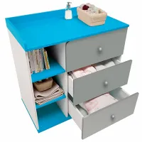 Комод Polini Kids Sky 5085 90см x 90см x 50см/ ЛДСП/ Серый photo 2