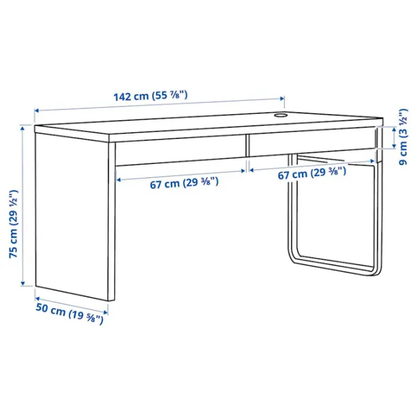 Masă de birou Ikea Micke 142x50 PAL/ Brown photo 6 Masă de birou Ikea Micke 142x50 PAL/ Brown photo 6