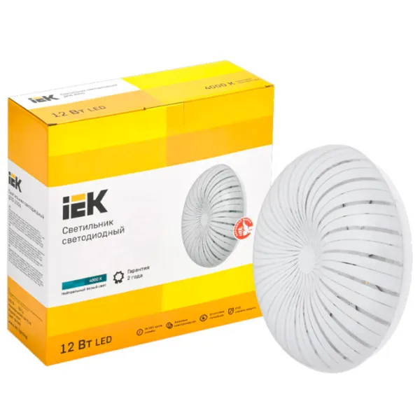 Plafonieră IEK LDPB0-2006-12-4000-K01 260 mm/ Oțel photo 3 Plafonieră IEK LDPB0-2006-12-4000-K01 260 mm/ Oțel photo 3