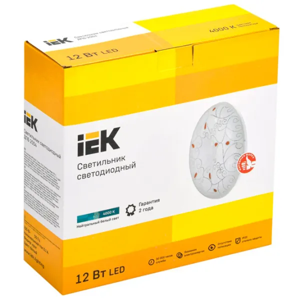 Plafonieră IEK LDPB0-2004-12-4000-K01 260 mm/ Oțel photo 2 Plafonieră IEK LDPB0-2004-12-4000-K01 260 mm/ Oțel photo 2