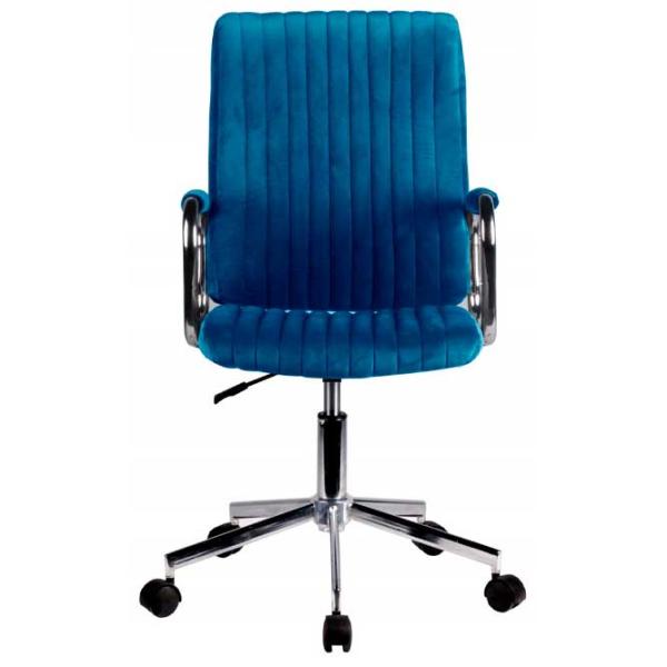 Fotoliu de birou Akord FD-24 Catifea/ Navy Chrome photo 3 Fotoliu de birou Akord FD-24 Catifea/ Navy Chrome photo 3