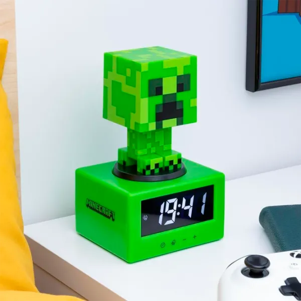 Deșteptător Paladone Creeper Icon PP11369MCF Minecraft/ Black Green photo 3