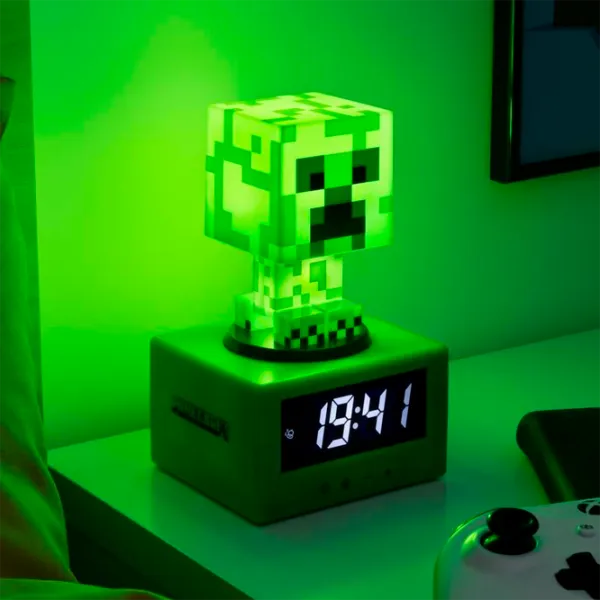 Deșteptător Paladone Creeper Icon PP11369MCF Minecraft/ Black Green photo 4