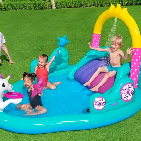 Teren de joaca gonflabil Bestway 53097BW Vinil/ Abastru deschis Pink photo 3