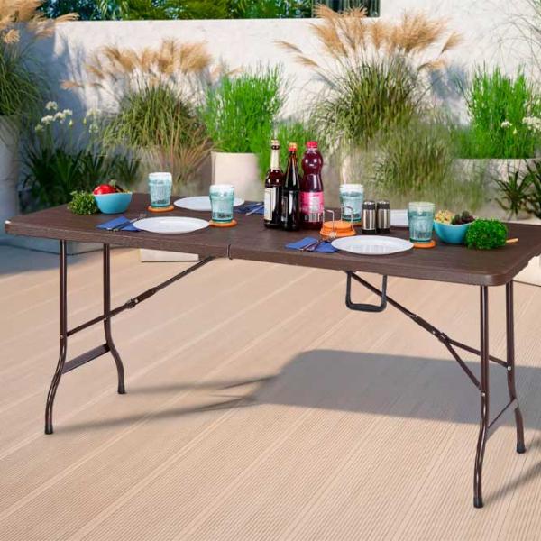 Masă de grădină GardenLine ZUM0988 Dreptunghiular/ Brown photo 4
