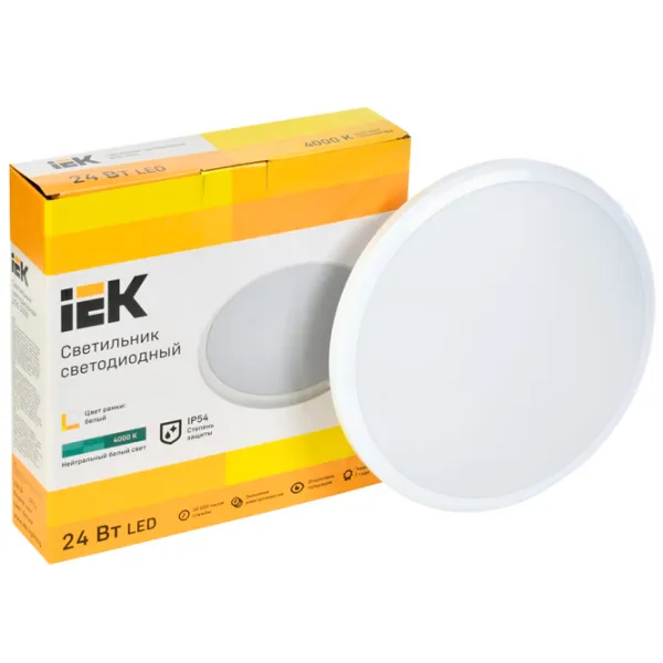 Plafonieră IEK LDPB0-3003-18-4000-K01 270 mm/ Polipropilenă photo 3