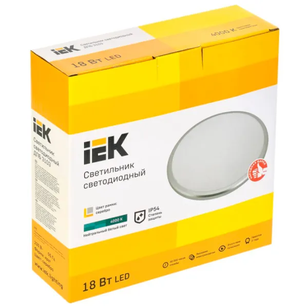 Plafonieră IEK LDPB0-3103-18-4000-K01 220 mm/ Polipropilenă photo 2 Plafonieră IEK LDPB0-3103-18-4000-K01 220 mm/ Polipropilenă photo 2