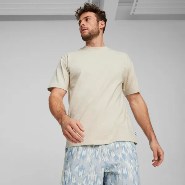 Tricou pentru bărbați Puma Mmq Tee 100% bumbac/ Oatmeal photo 3