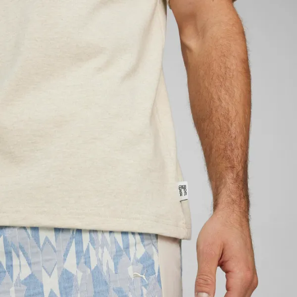 Tricou pentru bărbați Puma Mmq Tee 100% bumbac/ Oatmeal photo 7