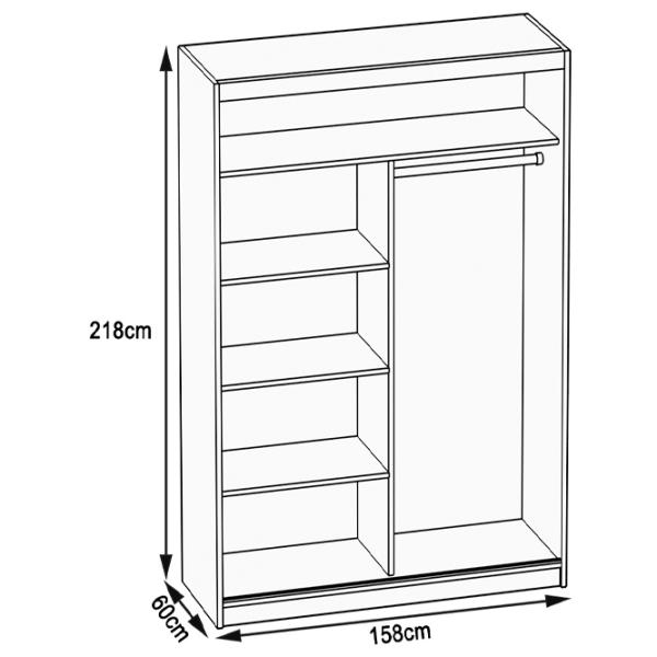 Dulap Belini MZ SZP3 SZP3/0/B/DW/0/BL 158 x 60 x 218 / PAL / Black photo 3 Dulap Belini MZ SZP3 SZP3/0/B/DW/0/BL 158 x 60 x 218 / PAL / Black photo 3