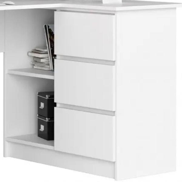 Masă de birou Akord B16 Right PAL melaminat/ White photo 5