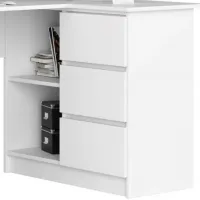 Masă de birou Akord B16 Right PAL melaminat/ White photo 5